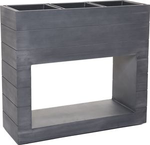 VIVANNO Raumteiler Holz META Kasten, Grau Maserung - 84x30x75 cm
