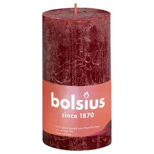 Bolsius Rustikale Stumpenkerzen Shine 4 Stk. 130x68 mm Samtrot