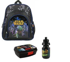 Star Wars Yoda 3 tlg. Kindergarten Set Rucksack + Trinkflasche + Brotdose