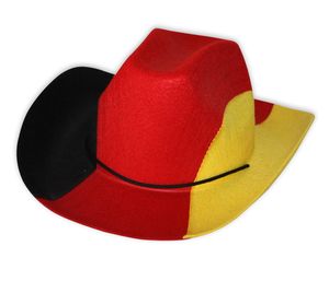 Cowboy Hut Deutschland Fussball Fanartikel schwarz-rot-gelb