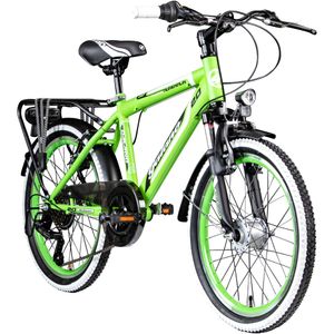 Galano Adrenalin 20 Zoll Mountainbike Kinderfahrrad Spielrad 20 Zoll Fahrrad MTB Hardtail mit Federgabel Jungenfahrrad Mädchenfahrrad 6 Gang, Farbe:grün