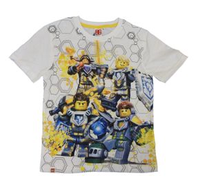 Lego NEXO Knights Ritter Kinder T-Shirt Jungen Kurzarmshirt Weiss Short Sleeve, Größe:128