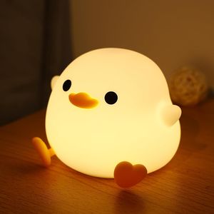 Ente Nachtlicht Kinder LED Silikon Touch Lampe Dimmbar Aufladbare Nachttischlampe mit Timer