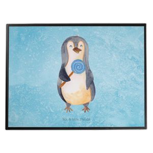Mr. & Mrs. Panda Schreibtischunterlage Pinguin Lolli - Eisblau - Geschenk, Schreibtisch Unterlagen, Schreibunterlage, Rebell, Blödsinn, Schreibtischauflage, Kind, süß