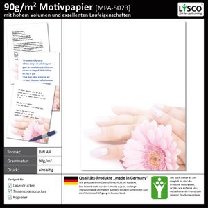 Motivpapier Briefpapier (Wellness-5073, DIN A4 25 Blatt) Nagelstudio Nägel Kosmetik Maniküre Nails Naildesign Handpflege Nagelpflege