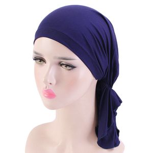 Bambus Chemo-Kopftuch für Frauen Haarausfall – Krebs Slip On Kopfbedeckung Turbans versiegelte Verpackung,navy blue