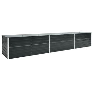 vidaXL Záhradný zvýšený záhon z pozinkovanej ocele 480x80x77 cm antracitový