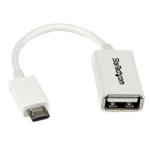StarTech.com Micro USB auf USB OTG Adapter Stecker / Buchse - Micro USB zu USB Kabel 12cm - On The Go Kabel - Weiß - USB-Adapter - USB (W)