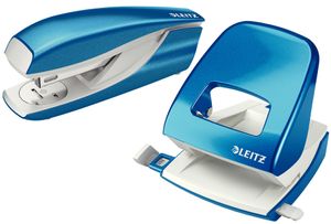 LEITZ Heftgerät- & Locher-Set Nexxt WOW blau-metallic