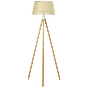 HOMCOM Stehlampe Stehleuchte Standleuchte mit Bambus Holz-Stativ modern künstlerisch für das Wohnzimmer Schlafzimmer PVC ABS 67x 67 x 154 cm
