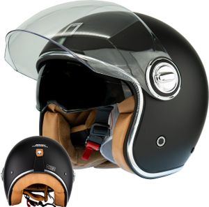 NOX JetHelm NEO-RETRO HERITAGE M (57 - 58cm) Schwarz Matt Motorradhelm NOX JetHelm NEO-RETRO HERITAGE M (57 - 58cm) Schwarz Matt Motorradhelm