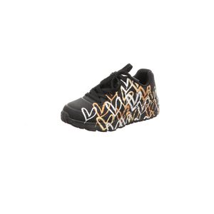 Skechers Kinder-Mädchen-Sneaker SKECHERS X JGOLDCROWN UNO LIT Schwarz-Gold-Weiß, Farbe:schwarz, EU Größe:38