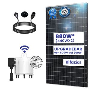 880W / 800W Balkonkraftwerk Komplettset Bifazial  Deye Wechselrichter 800W Photovoltaik Solaranlage mit 3m Schukostecker