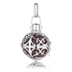 Engelsrufer 925er-Sterlingsilber rhodiniert I Klangkugel braun I L 24mm Engelsrufer 925er-Sterlingsilber rhodiniert I Klangkugel braun I L 24mm