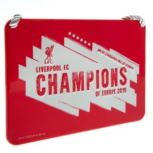 Liverpool FC - Tafel "Champions Of Europe" TA4893 (Einheitsgröße) (Rot)