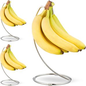 relaxdays 3 x Bananenhalter mit Haken