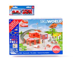 SIKU World - Feuerwache mit Feuerwehrautos