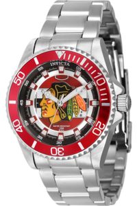 Invicta NHL 42203 Damen armbanduhr - Quarzuhrwerk - Edelstahl mit roten zifferblat - 38mm