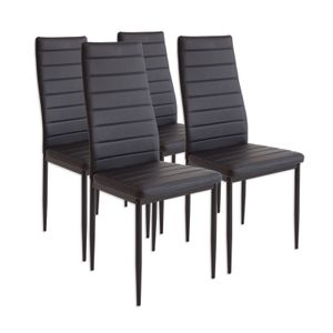 Albatros Esszimmerstühle MILANO 4er Set, Schwarz - Polsterstuhl mit Kunstleder-Bezug, Modernes Stilvolles Design am Esstisch - Küchenstuhl oder Stuhl Esszimmer mit hoher Belastbarkeit bis 110kg