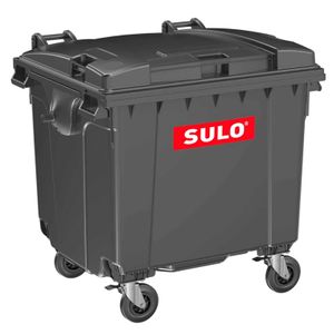 Sulo I Müllcontainer MGB 1100 Liter  | 4-Rad-Behälter mit Flachdeckel | Grau