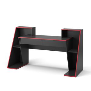 Vicco Herní stůl Roko, 170 x 60.3 cm se 2 zásuvkami, Černá/Červená