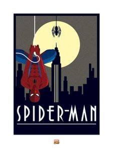 Kunstdruck Marvel Deco Spider-Man Hanging 60x80cm
