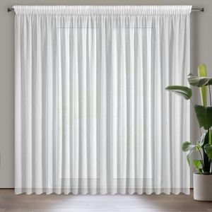 Gardine MARGO weiß 300x270 cm Kräuselband Tunnelzug Tunneldurchzug