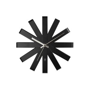Umbra Ribbon Wanduhr, Wand Uhr, Designuhr, Wohnzimmeruhr, Edelstahl, Schwarz, Ø 30.5 cm, 118070-040