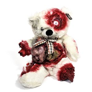Original Zombie Teddy XXL die Halloween Teddybär Undead-Teds Evolution für alle Splatter & Horror Fans; Alien-Geburt