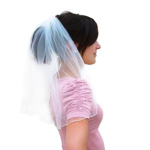 Oblique Unique Brautschleier mit Haarkamm JGA Hochzeit Schleier weiß