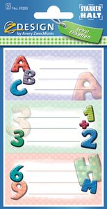 AVERY Zweckform ZDesign Buchetiketten "ABC" bunt
