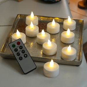 LED Teelichter - inkl. Fernbedienung - inkl. Batterien - Timer - D: 3,8cm - weiß - 10er Set