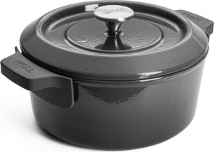 Woll Iron Kasserolle 24 cm Gusseisen Carbon Grey 4,2 L Silikongriffschutz