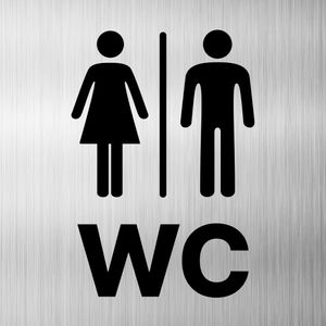 WC Schild Toilette Dibond/Alu 3 mm 120x120 mm Piktogramm Toilettenschild Privat Damen / Herren