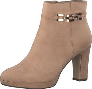 Tamaris Damen Stiefelette bezogener Blockabsatz Kettendetail 1-25336-29, Größe:37 EU, Farbe:Beige