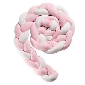 Bettschlange SNAKE in pink für Kinderbett geflochten in Zopfform bezogen mit Samt bezogen, Schlange für Babybett 180 cm lang Zopf geflochten