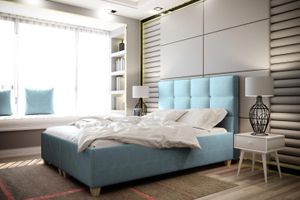 Polsterbett ITALIA Bett mit Lattenrost Doppelbett inkl. Bettkasten Schlafzimmer (Blau, 160 cm)