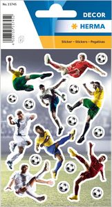 HERMA Sticker DECOR Fußballer in Aktion 2 Blatt à 18 Sticker