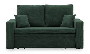 Sofa AIKIDO 150x85 - mit schlaffunktion - Farben zur Auswahl - modernen Sofa - mit Bettkasten - Moderner Cordstoff - Stoff POSO 014 Flaschengrün