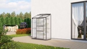 Vitavia Anlehn-Gewächshaus "Styx 900" schwarz 0,9 m² 4 mm HKP