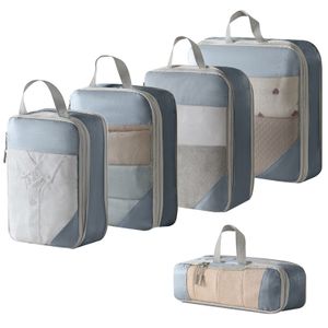 5-teilig Koffer Organizer set, Compression Packing Cubes Reise Organizer set, Platzsparendes Packtaschen