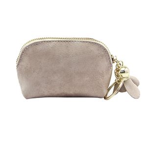 Mode Kunstleder Rose Anhänger Reißverschluss Damen Geldbörse Brieftasche Mini Tasche Rosa