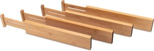 Elbmöbel Schubladentrenner Ordnungssystem Bambus 4er Pack 33 bis 45 cm Set