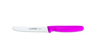 Giesser Messer Brötchenmesser Tomatenmesser Küchenmesser 3mm Wellenschliff Klinge 11cm - pink