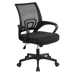 Yaheetech Bürostuhl Schreibtischstuhl ergonomischer Drehstuhl Chefsessel mit Mesh Netz Wippfunktion Schwarz
