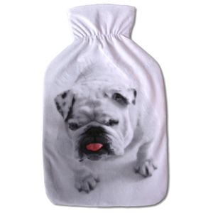Wärmflaschenbezug mit Fotodruckbezug für alle gängigen 2 Liter Wärmflaschen, in vielen Variationen ( Auswahl: engl. Bulldoge )