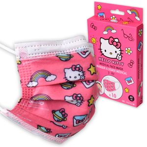 10x Kinder Atemschutzmaske Typ1 medizinische Maske Mächen Hello Kitty Pink