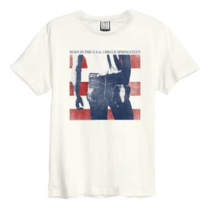 Amplified - "Born In The USA" T-Shirt für Herren/Damen Uni GD455 (S) (Altweiß/Rot)