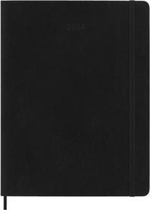 Moleskine 12 Monate Wochen Notizkalender 2024, Xl, 1 Wo = 1 Seite, Rechts Linierte Seite, Soft Cover, Schwarz