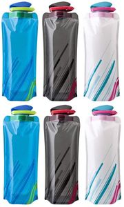 700ML Faltbare Wasserflaschen Trinkflasche Trinkrucksäcke, Flexible zusammenklappbare Wiederverwendbare Wasser Gewicht Tasche für Wandern,Abenteuer,Reisen